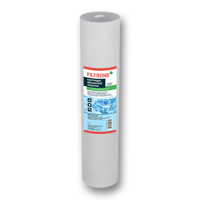 

Картридж механической очистки Filtrons 10" SLIM 1 мкм полипропиленовый для холодной воды (FLP10SL1)