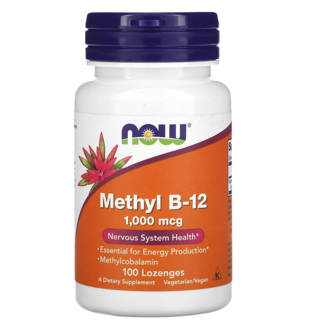 

Витамин В12 и метил, Methyl B-12, Now Foods, 1000 мкг, 100 леденцов (NOW-00495)