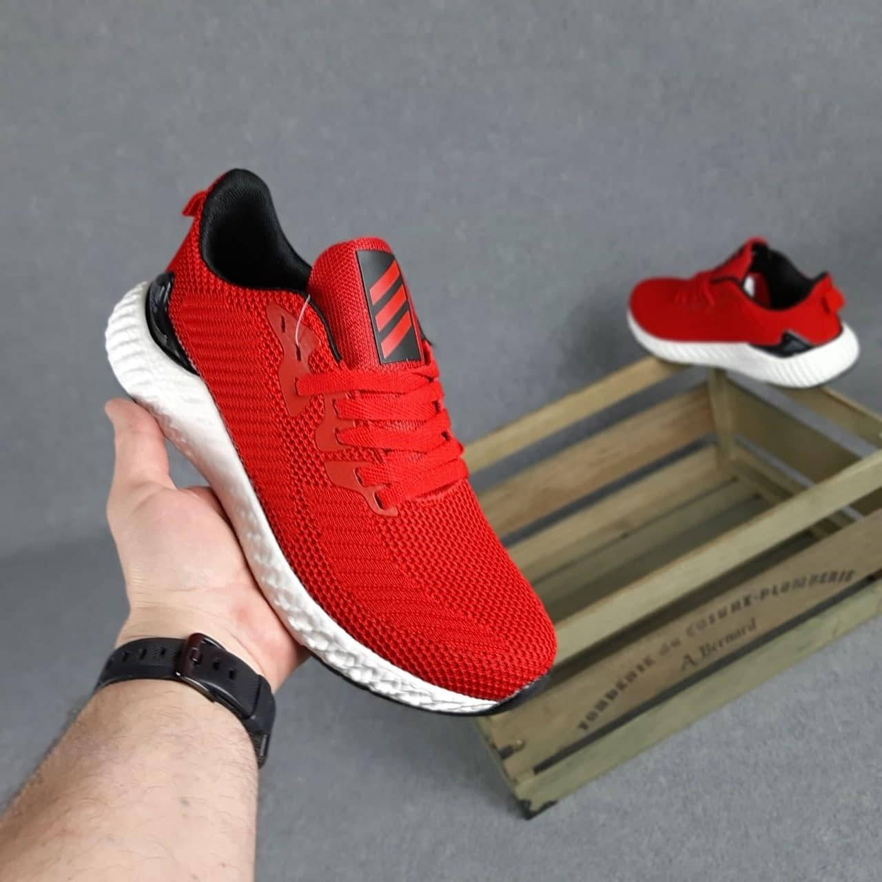 

Мужские весенние красные с белым кроссовки Adidas модные летние кроссовки адидас 43, Красный