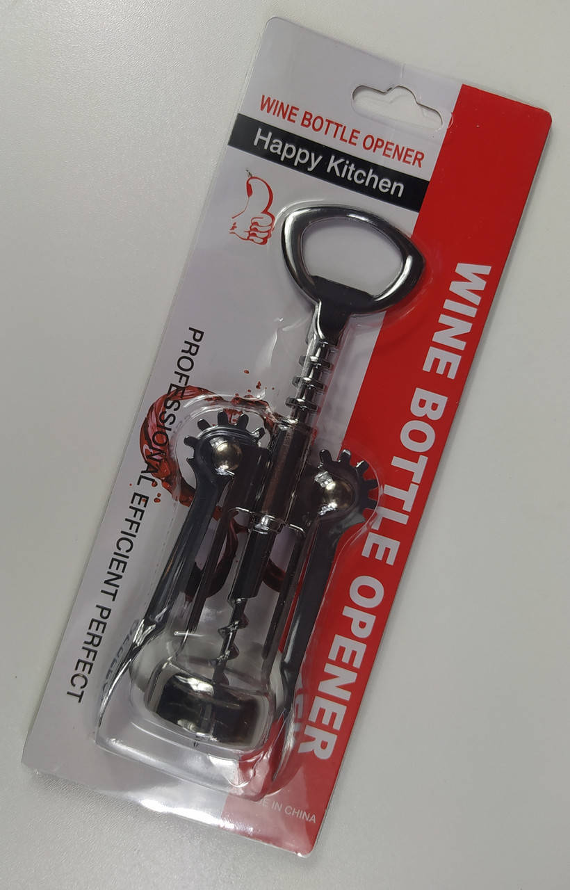 

Штопор металлический прямой для откупорки вина.