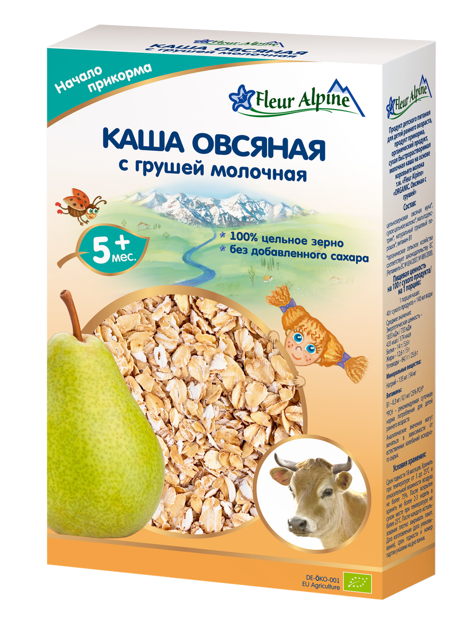 

Каша Овсяная с грушей молочная Флёр Альпин, 200г