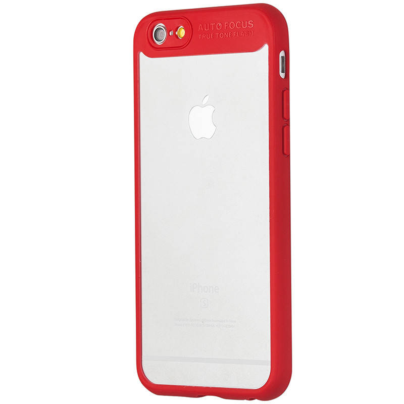 

Чехол-накладка DK пластик прозрачный с силикон бортом Autofocus для Apple iPhone 6 / 6S (red), Красный