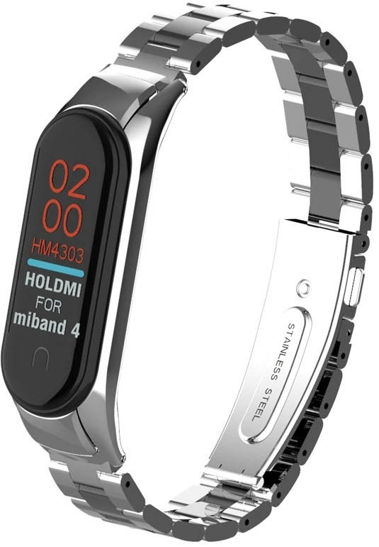 

Металлический браслет Line для Mi Band 4 / 3 Silver-Black