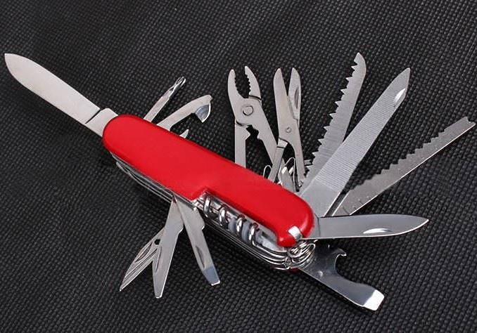 

Швейцарский нож DWZ, карманный складной многофункциональный нож мультитул 17 в 1 из нержавеющей стали, Красный
