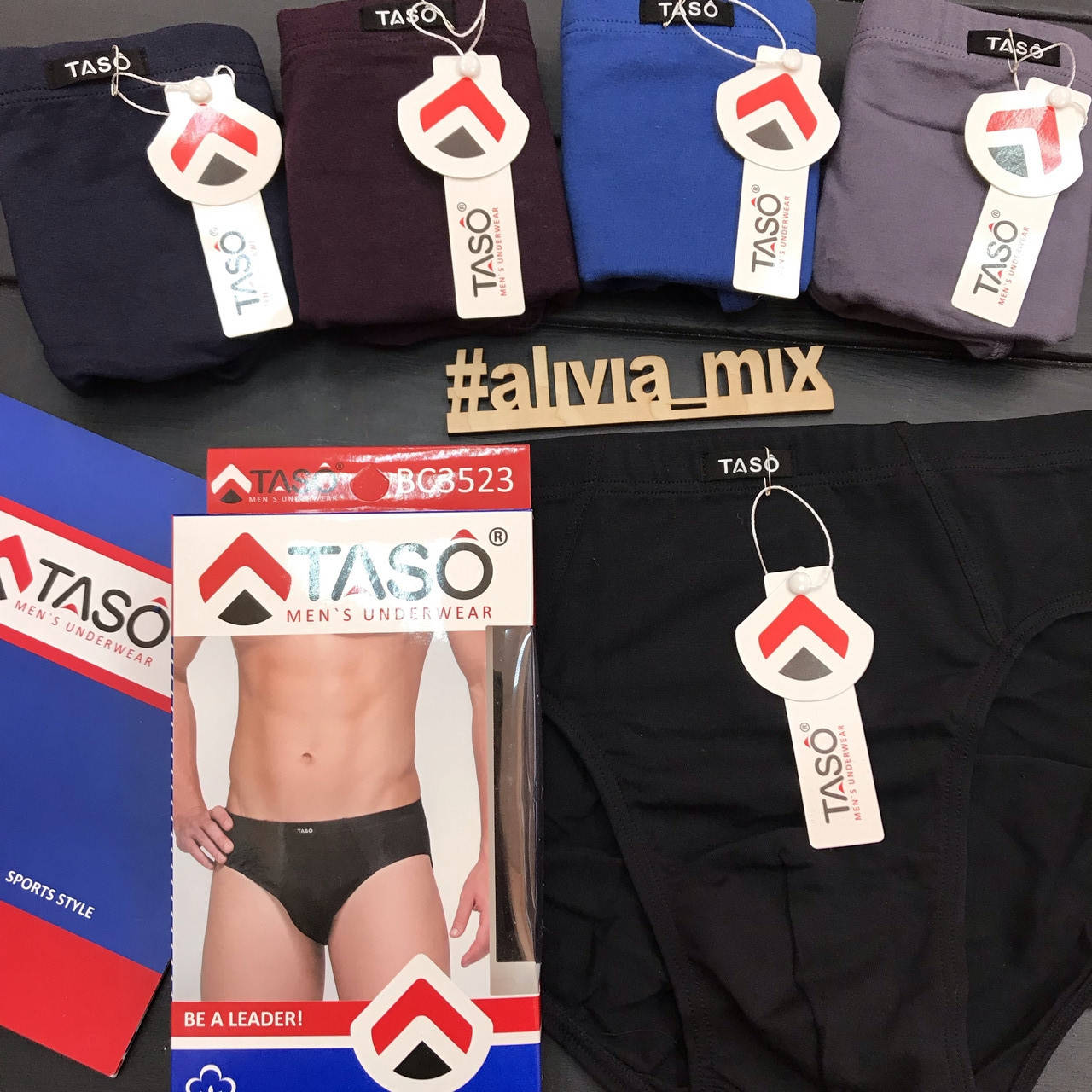 

Мужские трусы плавками хлопок TASO XL, Черный