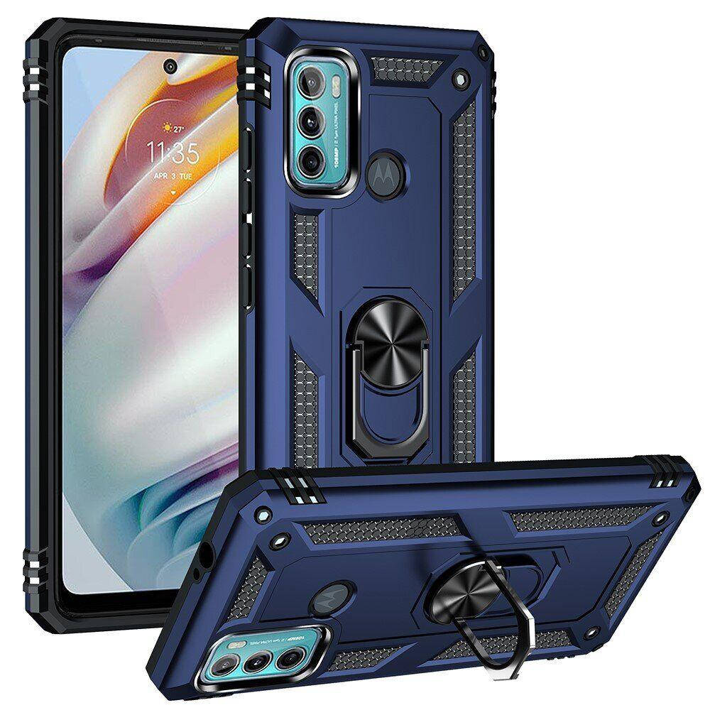 

Чехол Shield для Motorola Moto G60 противоударный Бампер с подставкой Dark-Blue, Синий
