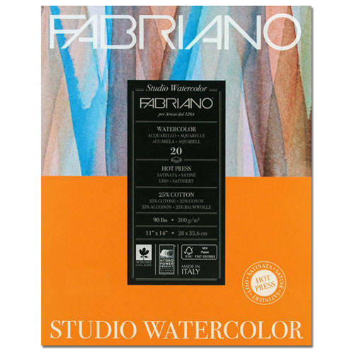 

19202001 Альбом для акварели Studio 20,3х25,4 см 200 г/м.кв. 20 листов Fabriano Италия