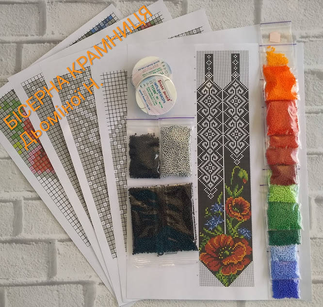 

Набор для плетения гердана "Маки и васильки"