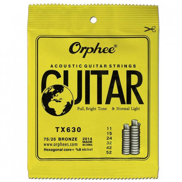 

Струны для акустической гитары Orphee TX630 (11-52) Normal light Acoustic Guitar Strings