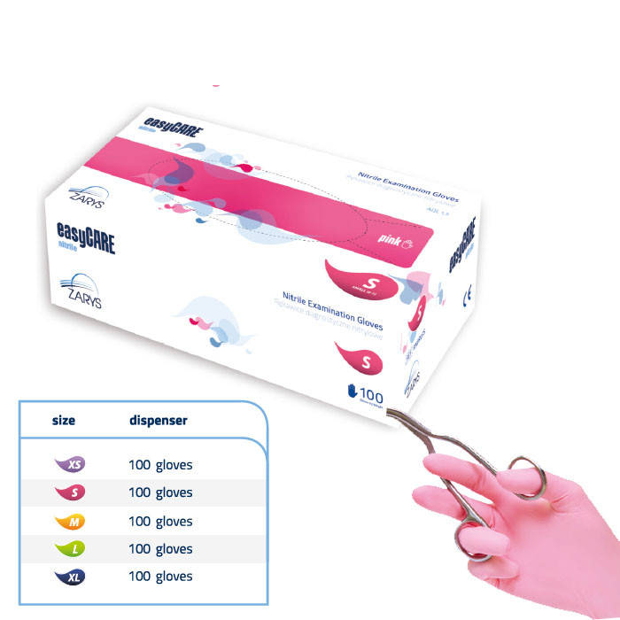 

Рукавички нітрилові easyCare pink - 50 пар/уп, Розовый