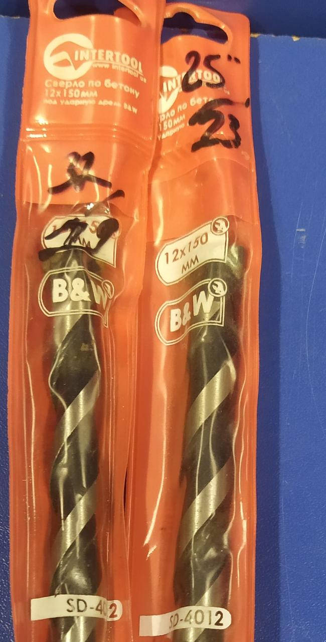 

Сверло по бетону 12x150 мм под ударную дрель B&W INTERTOOL SD-4012