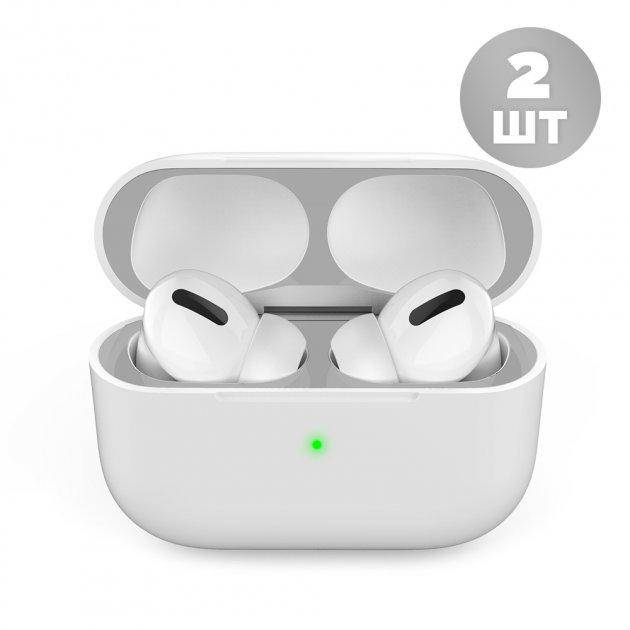 

Никелевые защитные наклейки AhaStyle для Apple AirPods Pro Silver