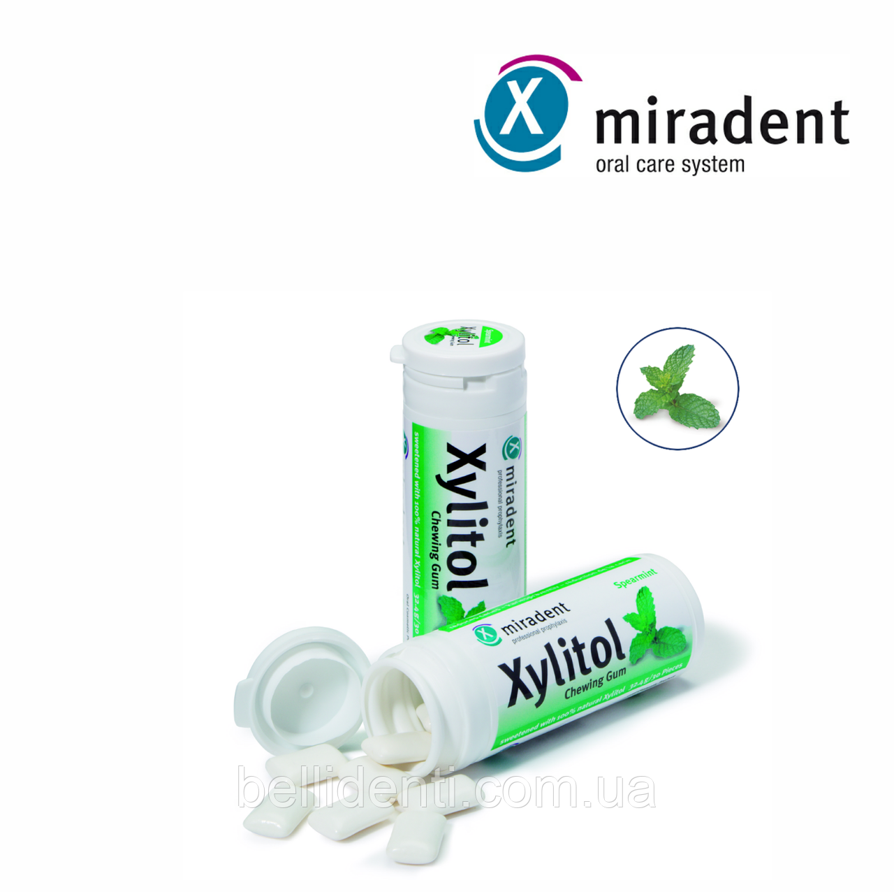 

Жевательная резинка с ксилитом Xylitol Spearmint (кучерявая мята), 30 шт.