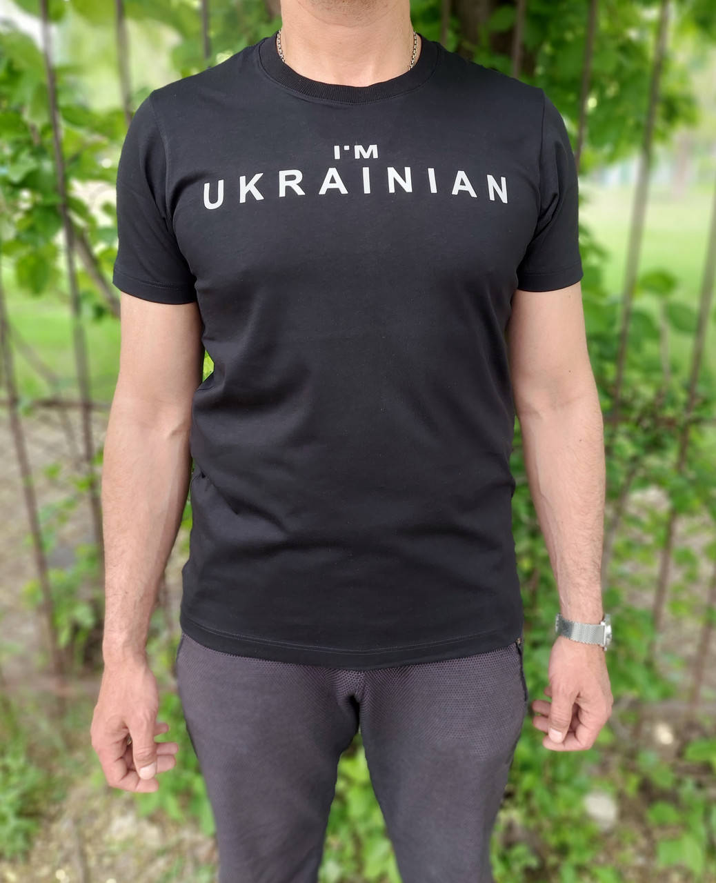 

Мужская футболка черная "I`M UKRAINIAN" L