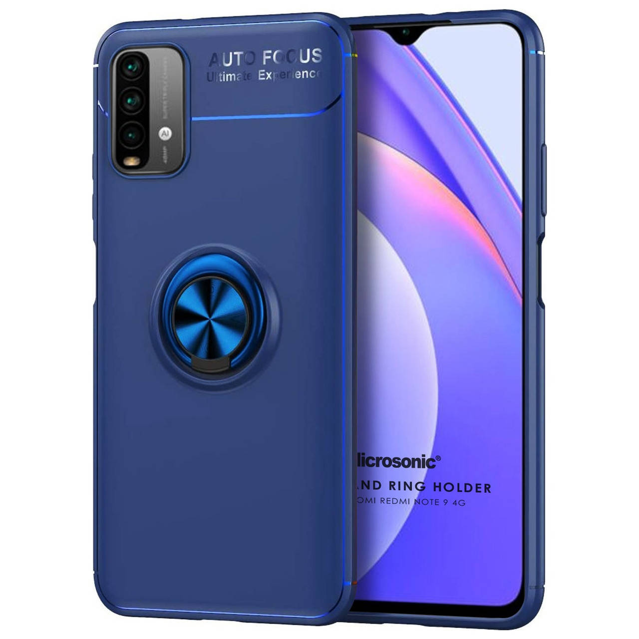 

Чехол TPU Ring для Xiaomi Redmi 9T бампер оригинальный с кольцом подставкой Blue