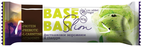 

Протеиновый батончик в глазури BaseBar Slim Фисташковое Мороженое (40 грамм)