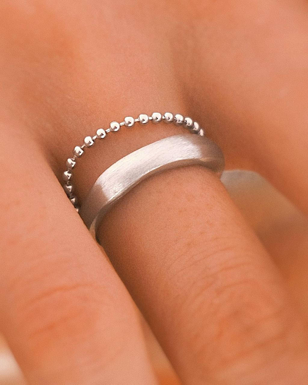 

S925 серебряное кольцо - З ланцюжком
