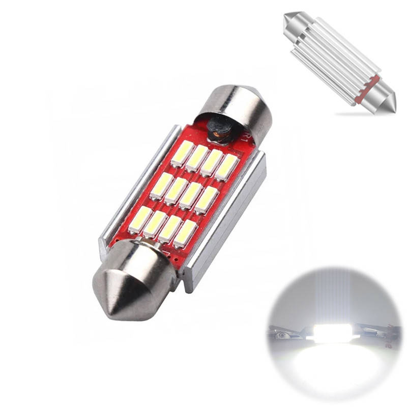 

Белая LED лампа в автомобиль с обманкой C5W C10W CANBUS 12 SMD 4014, 39мм