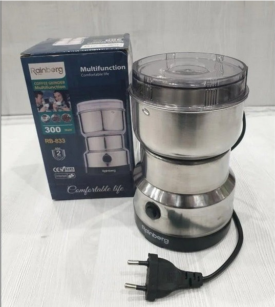 

Мощная роторная кофемолка электрическая Rainberg RB-833 300 Вт