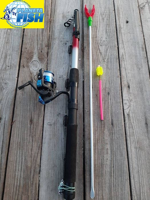 

Набор Спиннинг с катушкой "Новичок" +Подарок! 7 в 1, Белый