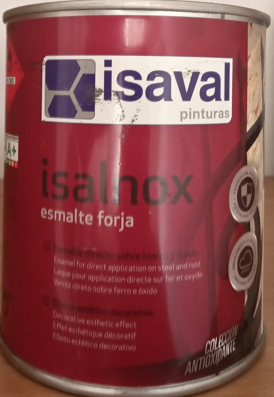 

Эмаль противокоррозионная 3в1 эффектом кованого железа чёрная ISAVAL Forja Negro 0,75 л