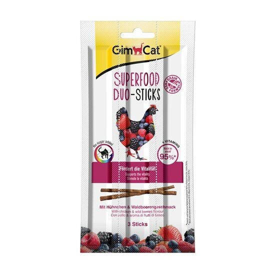 

Лакомство для кошек GimCat Superfood Duo-Sticks with Taste of Chicken & Forest Berries 3 шт