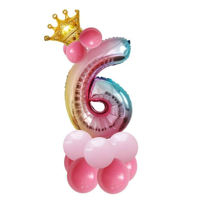 

Композиция фольгированная цифра "6" радужная с короной "Сделай сам"
