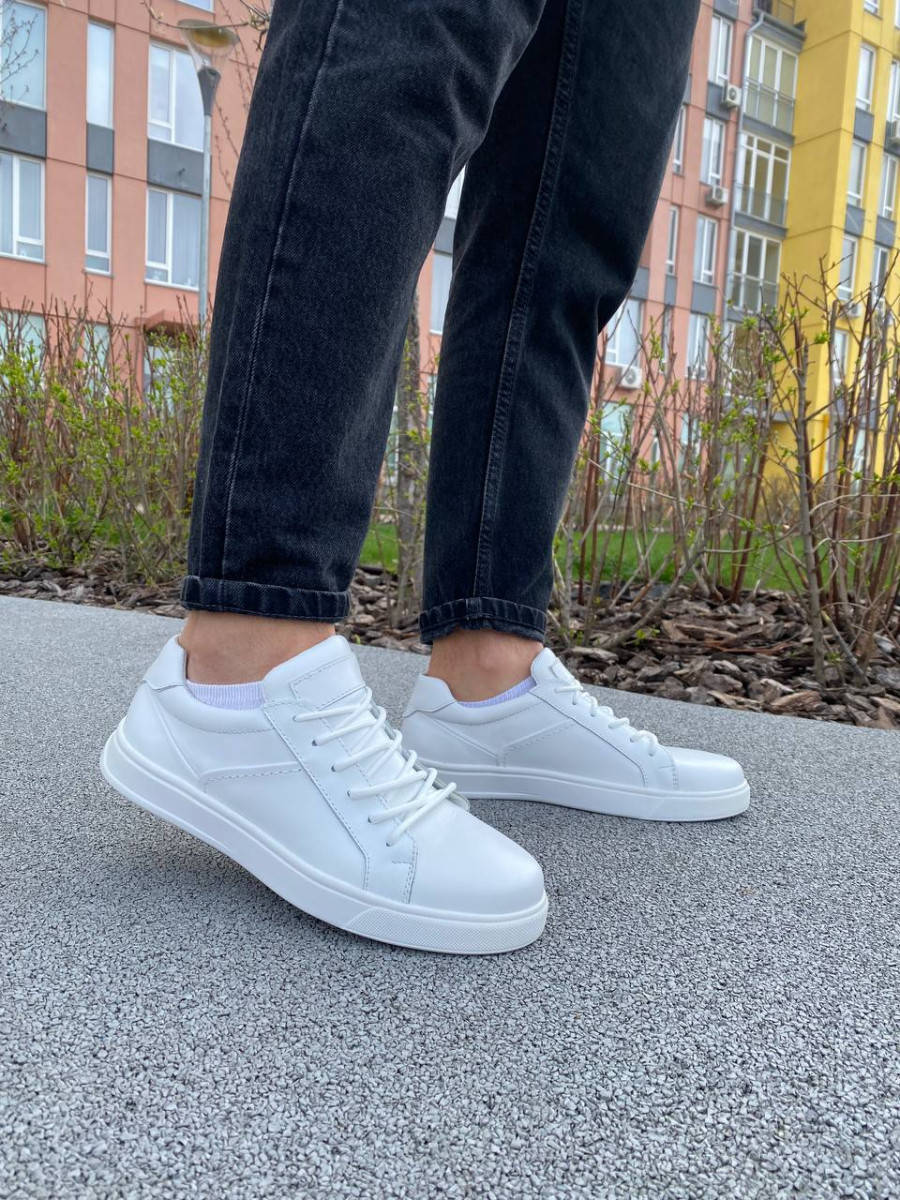 

Кеды мужские кожаные белые, Белый