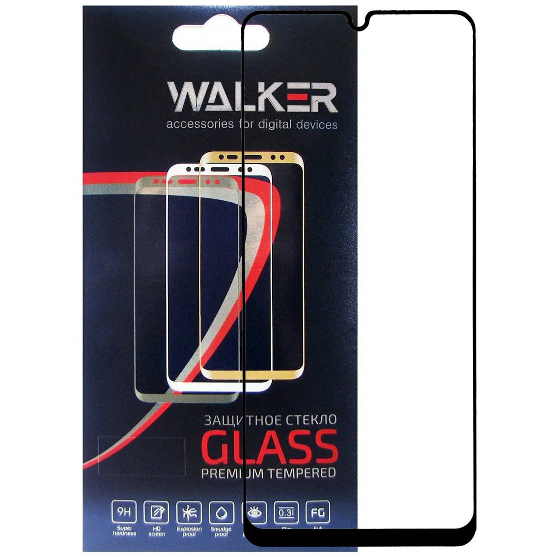 

Защитное стекло Walker 3D Full Glue для Samsung Galaxy A22 4G Black, Черный
