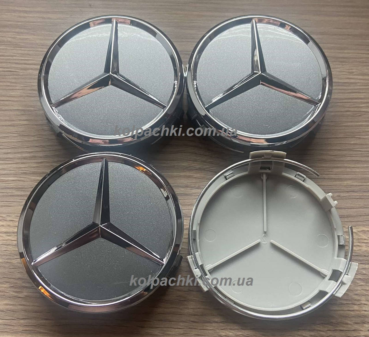 

Колпачки в диски Mercedes (графит)75мм 70мм