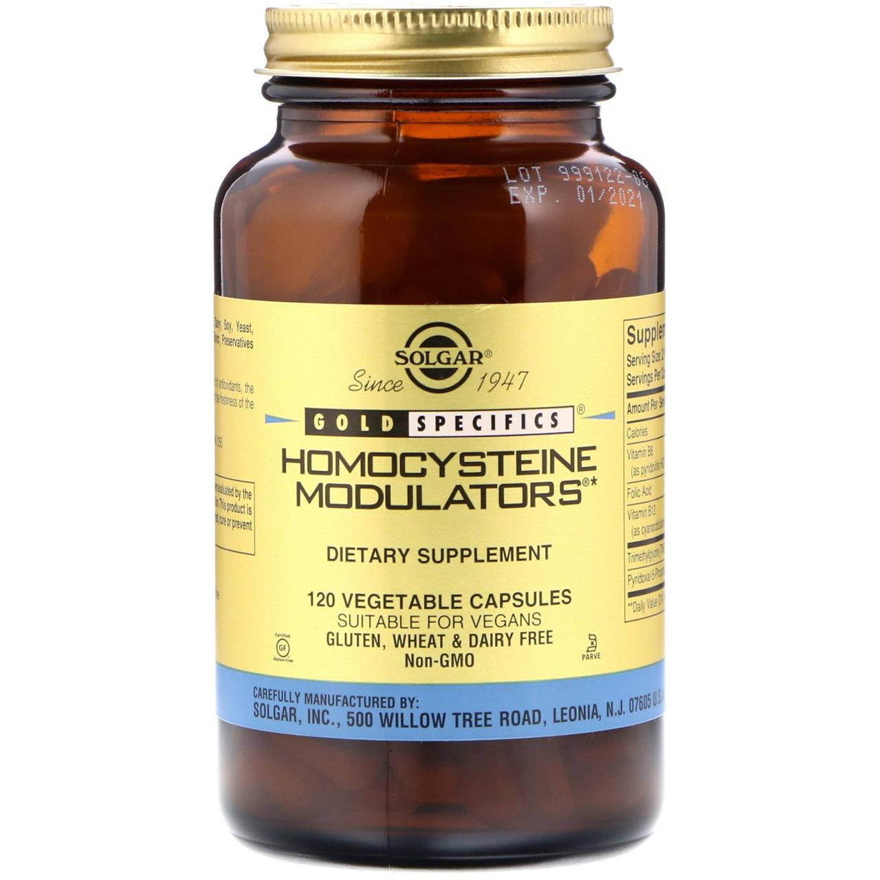 

Модулятор гомоцистеина (Homocysteine Modulators), Solgar, 120 капсул