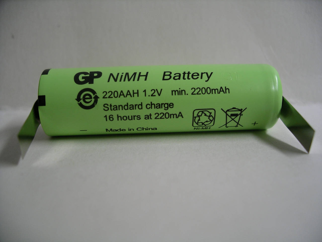 

Аккумулятор GP 220AAH , емкость 2200 mAh с выводами под пайку