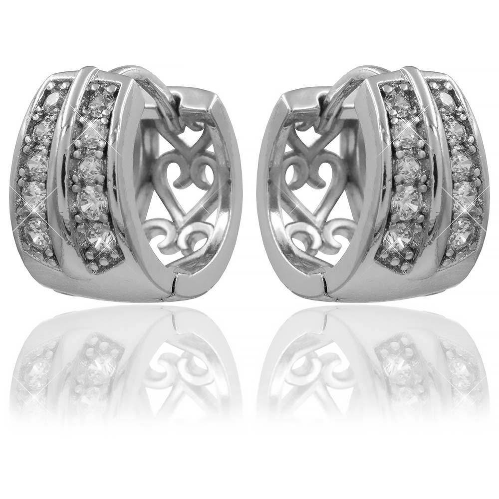 

Серьги классические родиум