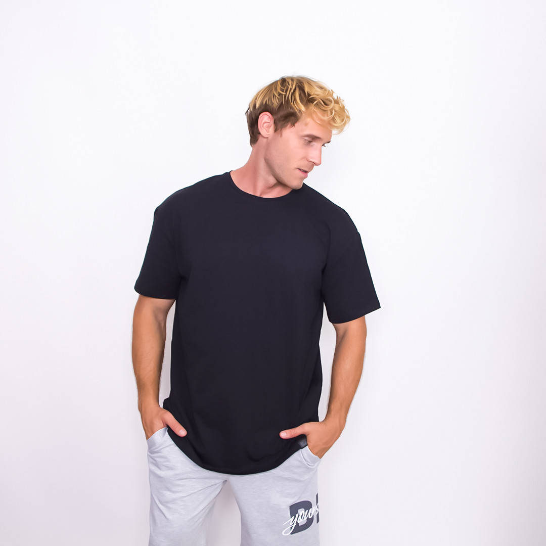 

Мужская футболка Teamv Over Size Черная L