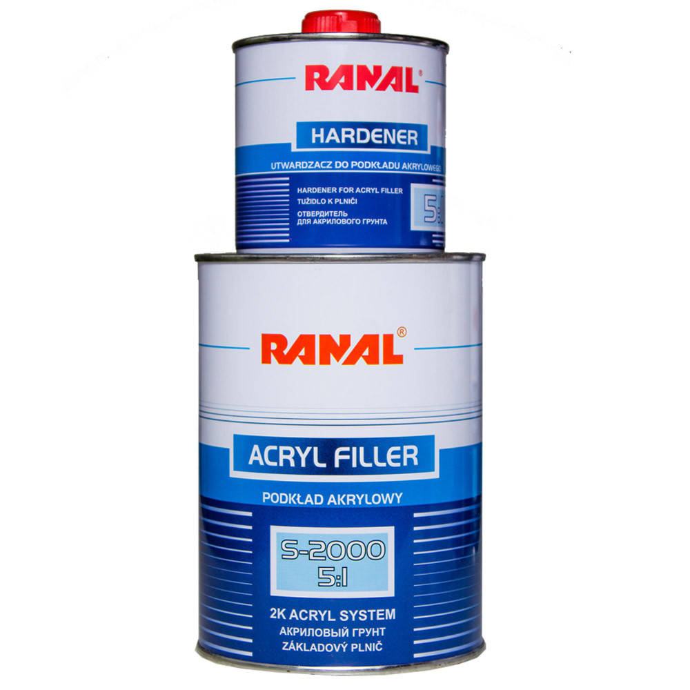 

Грунт акриловый RANAL S-2000 HS 5+1 с отвердителем 1л Белый