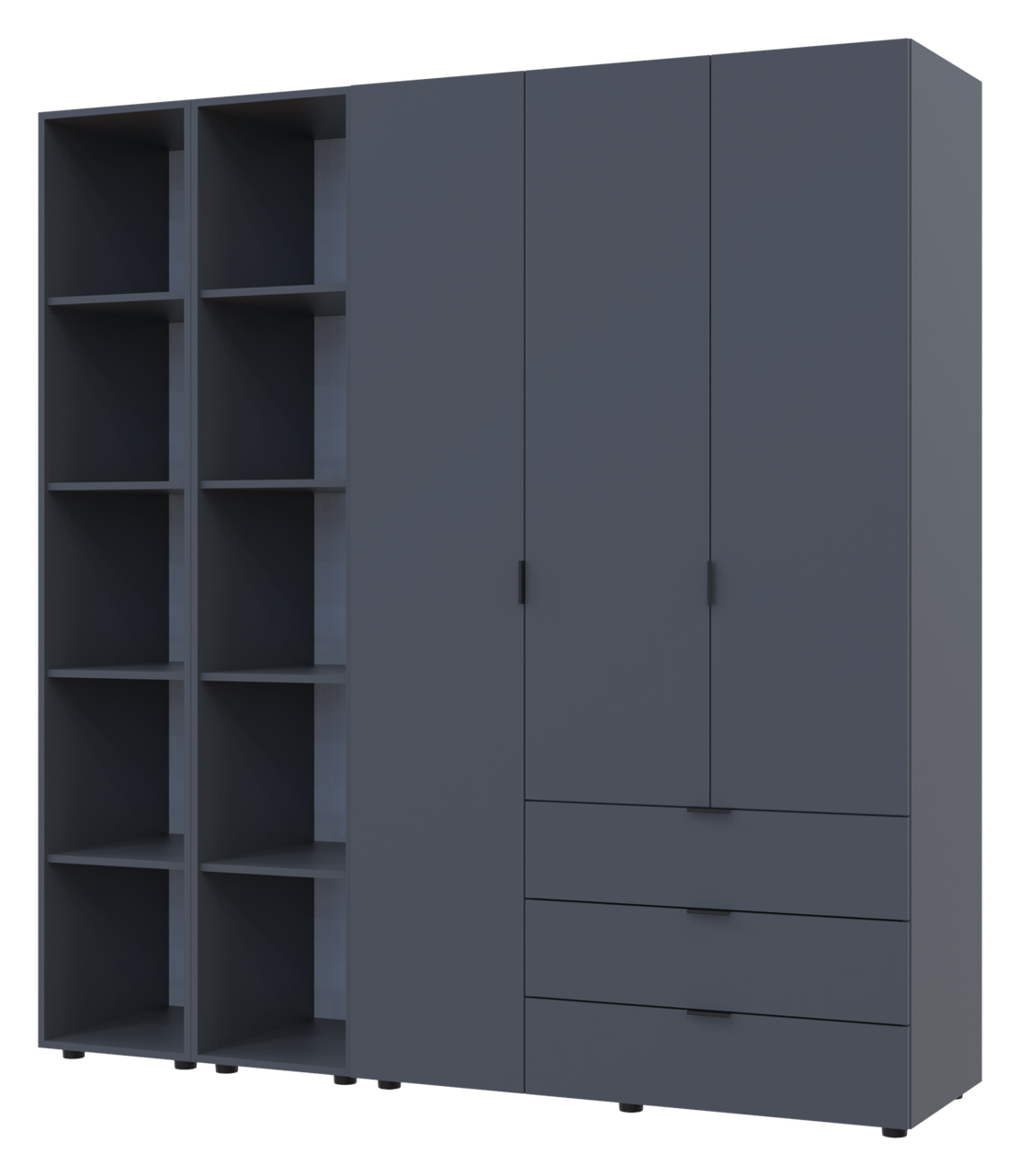 Комплект Doros Гелар з 2 Етажерками Графіт 3 ДСП 192.6х49.5х203.4 (42005060) 3