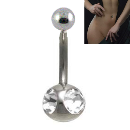 

Серьга пирсинг в пупок банан 2 камня