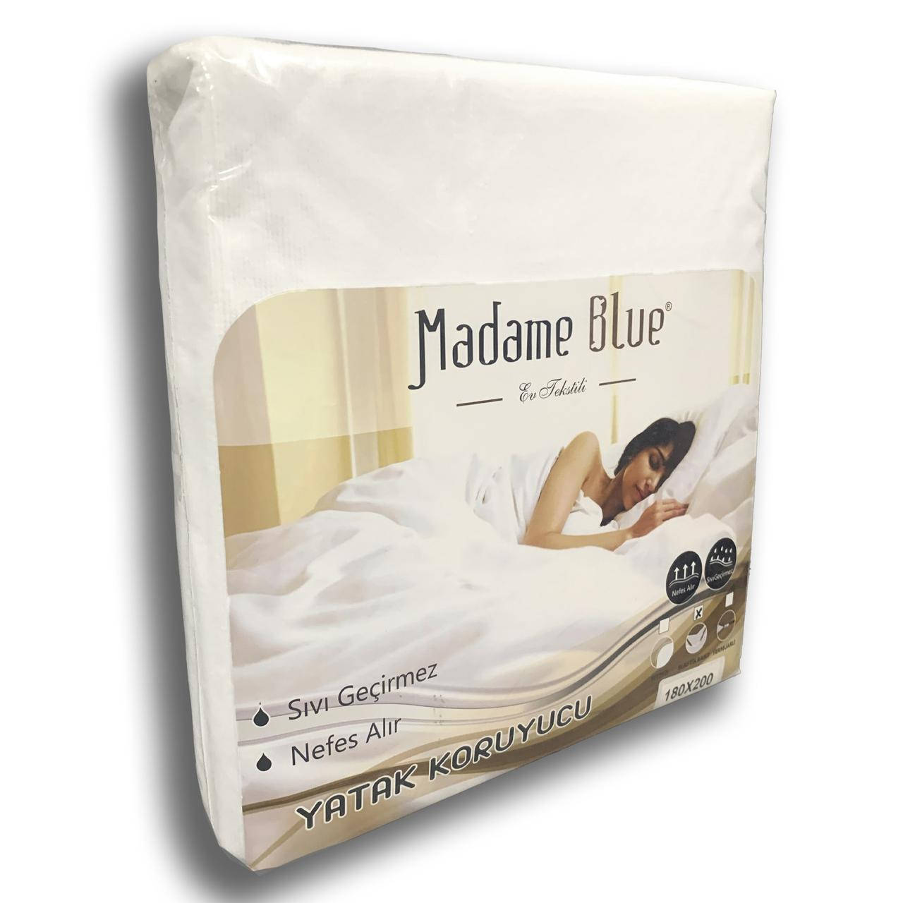 

Наматрасник непромокаемый хлопковый 180*200 на резинках. madame blue, Белый