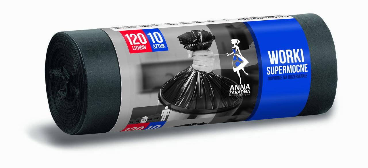 

Пакеты Anna Zaradna для мусора LDPE 120 л 10 шт
