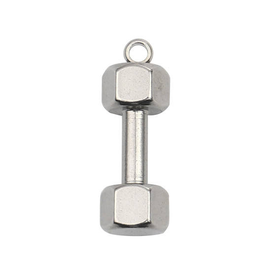 

Подвеска Finding Кулон гантеля спорт Металл Нержавеющая сталь 19 mm x 7 mm
