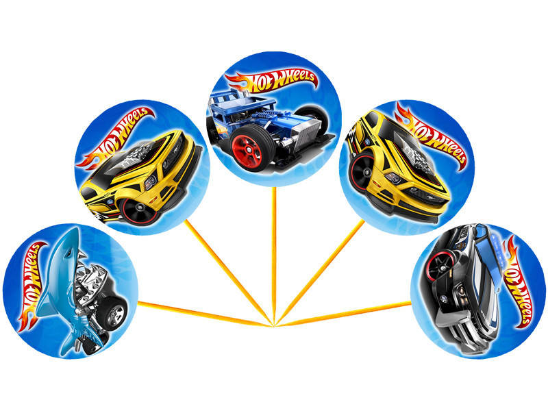 

Топперы Хот Вилс для кексов, маффинов, капкейков (10 шт)-