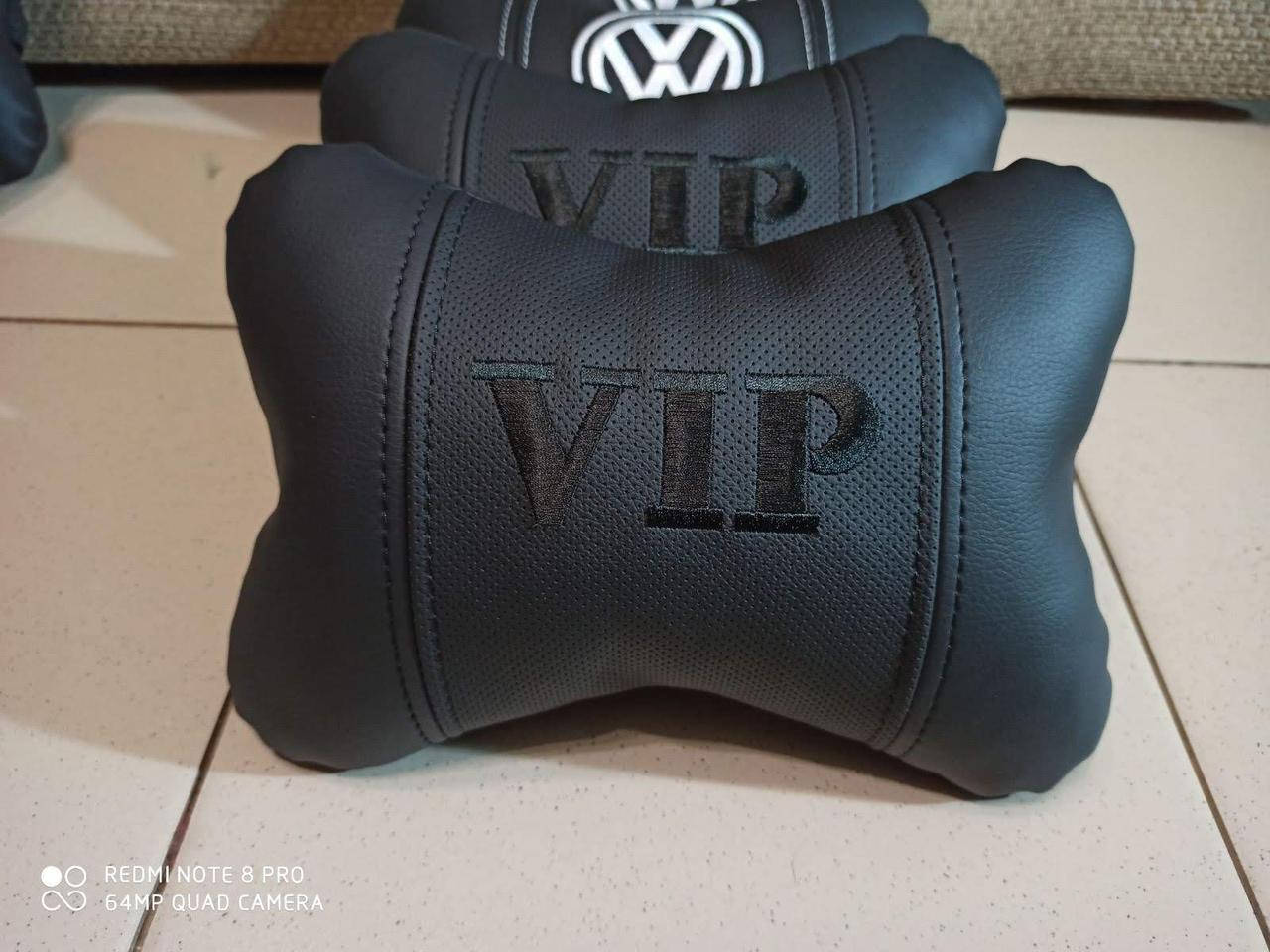 

Автоподушка на подголовник VIP - оригинальный подарок мужу, мужчине, водителю, Черный