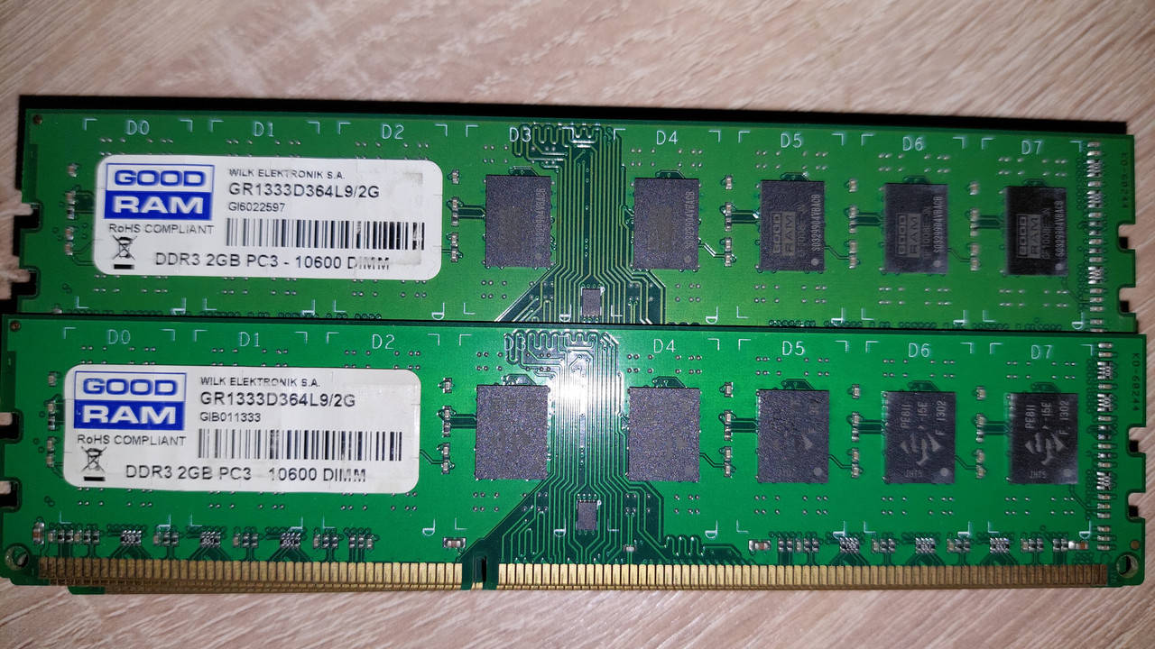 

Оперативная память Goodram DDR3-1333 2048MB PC3-10600 (GR1333D364L9/2G)