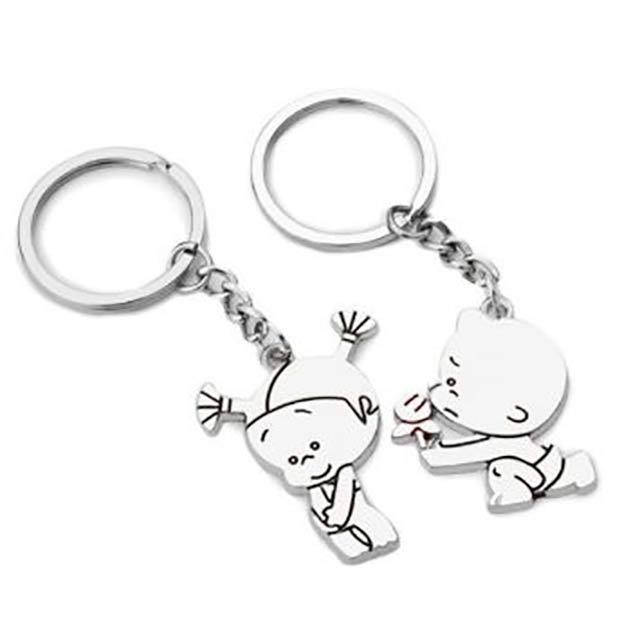 

Брелки для пары - Цветок любви, Серебристый