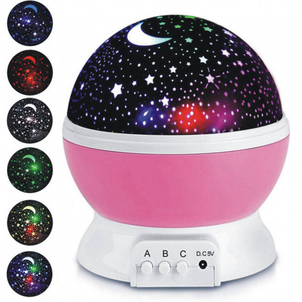 

Проектор звездное небо ночник Star Master Dream TOPA круглый вращающийся корпус розовый (7525)