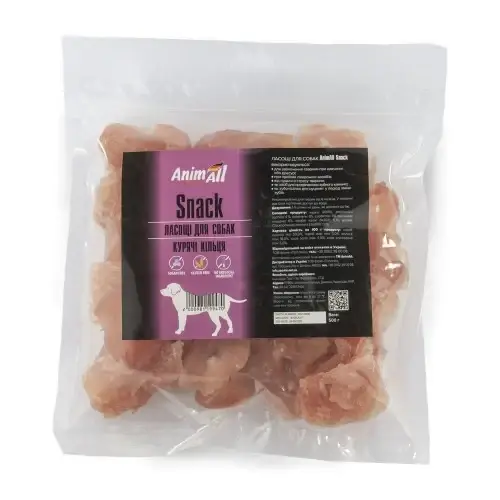 

Лакомство AnimAll Snack куриные кольца, для собак, 500 г