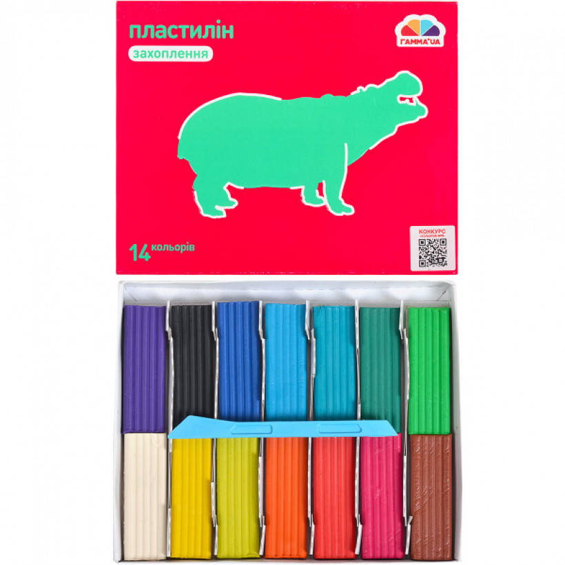 

Пластилин Гамма "Увлечение" 14 цв, 280 гр+стек