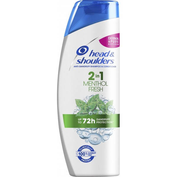 

Шампунь и бальзам-ополаскиватель 2 в 1 против перхоти Head & Shoulders Ментол, 400 мл