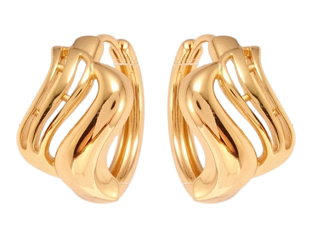 

Серьги Xuping Позолота 18K колечки "Нежные волны"