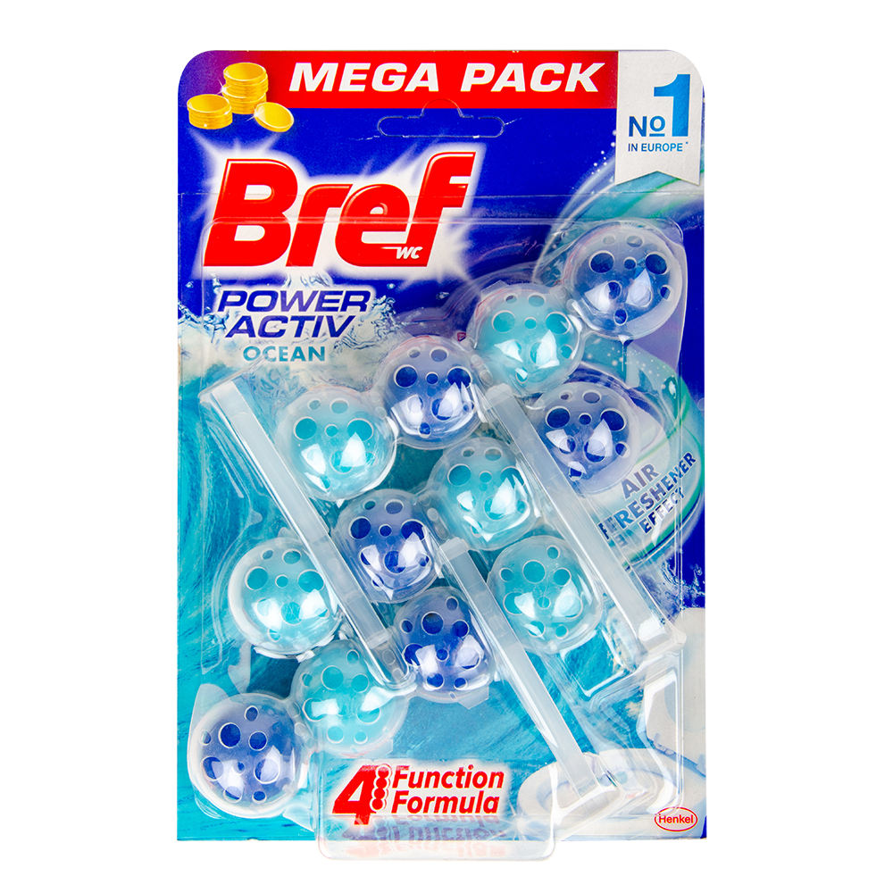 

Туалетные блоки для унитаза Bref Power Aktiv Ocean 3 х 50 г